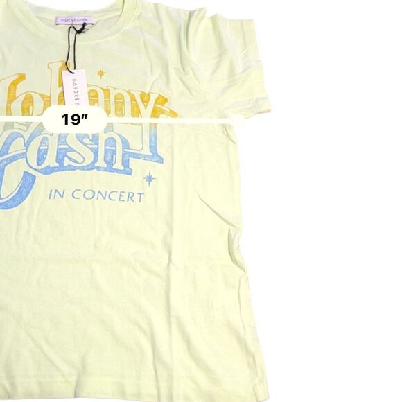 New! Daydreamer Womens Johnny Cash A Thing Called Love Tour Tee Yellow Small NWT - Picture 13 of 13